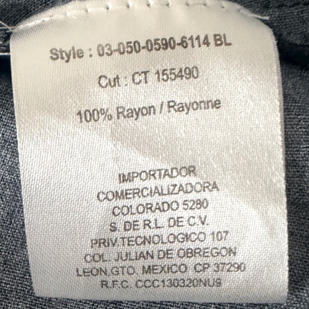 Roper Cowgirl Rider Western Shirt Blue Black Rayon - See measurements - Picture 9 of 10